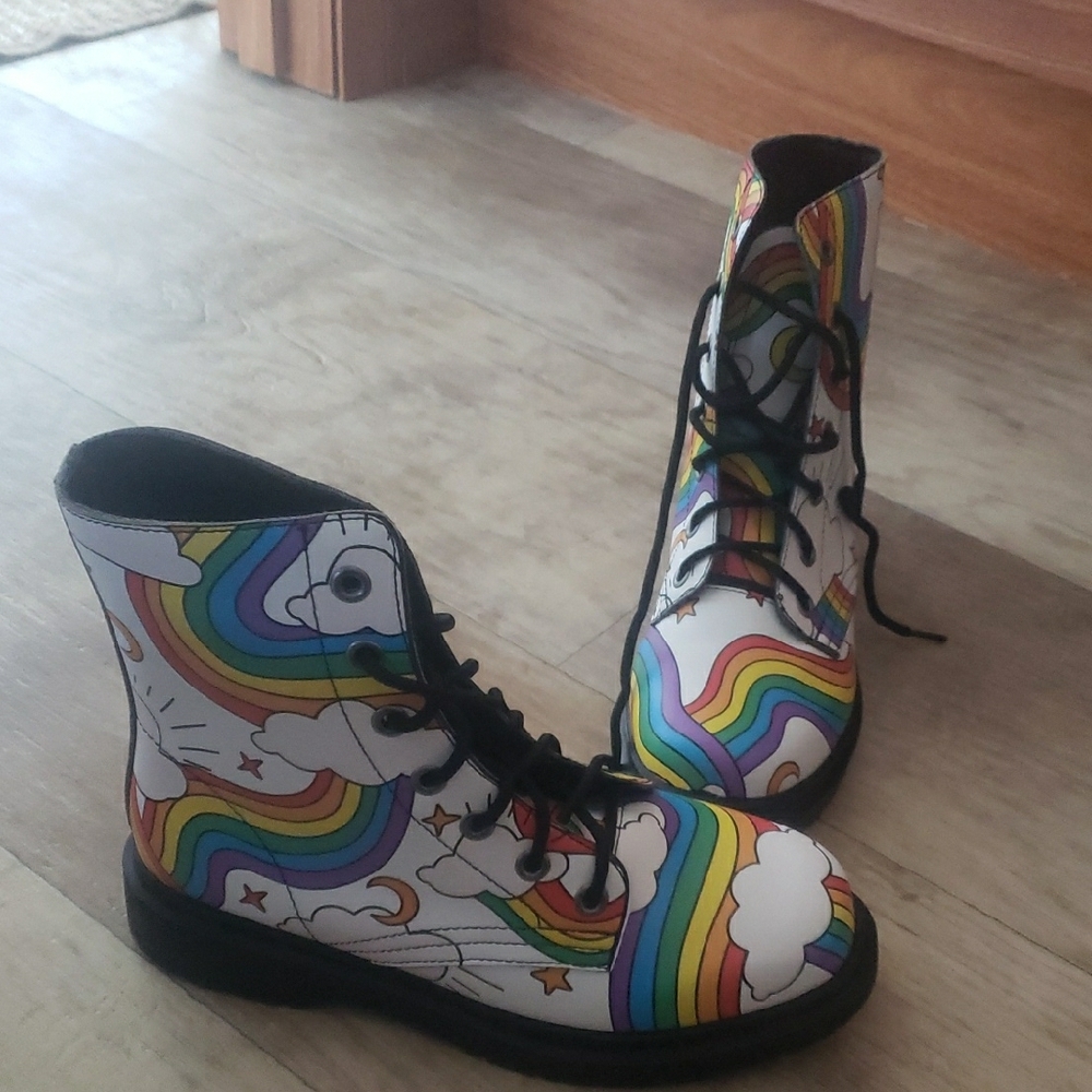 Rainbow Lace Up Boots